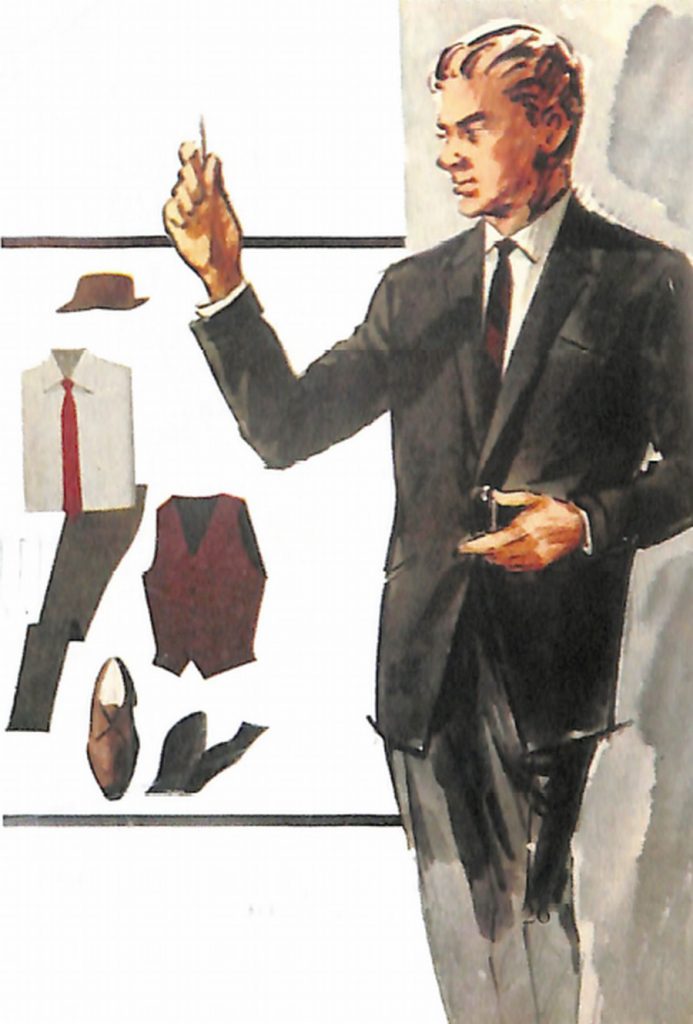50〜60年代に流行したスーツ・スタイル：Xラインの1ボタンスーツ