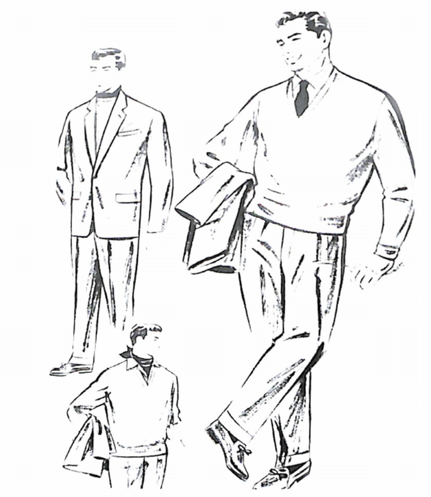 50〜60年代に着こなしスタイル：セーターを加えるスーツの着こなし